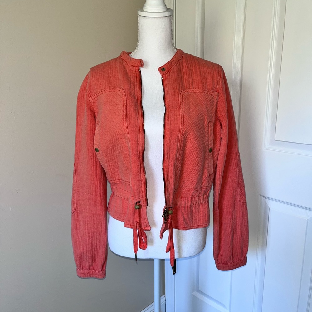 Anthropologie orange jacket size small